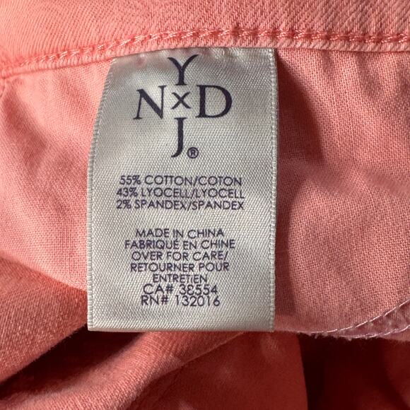 NYDJ SZ 4 Ankle Jeans Paisley Mid-Rise Stretch Pockets Zip-Fly Lift-Tuck Pink - Picture 11 of 12